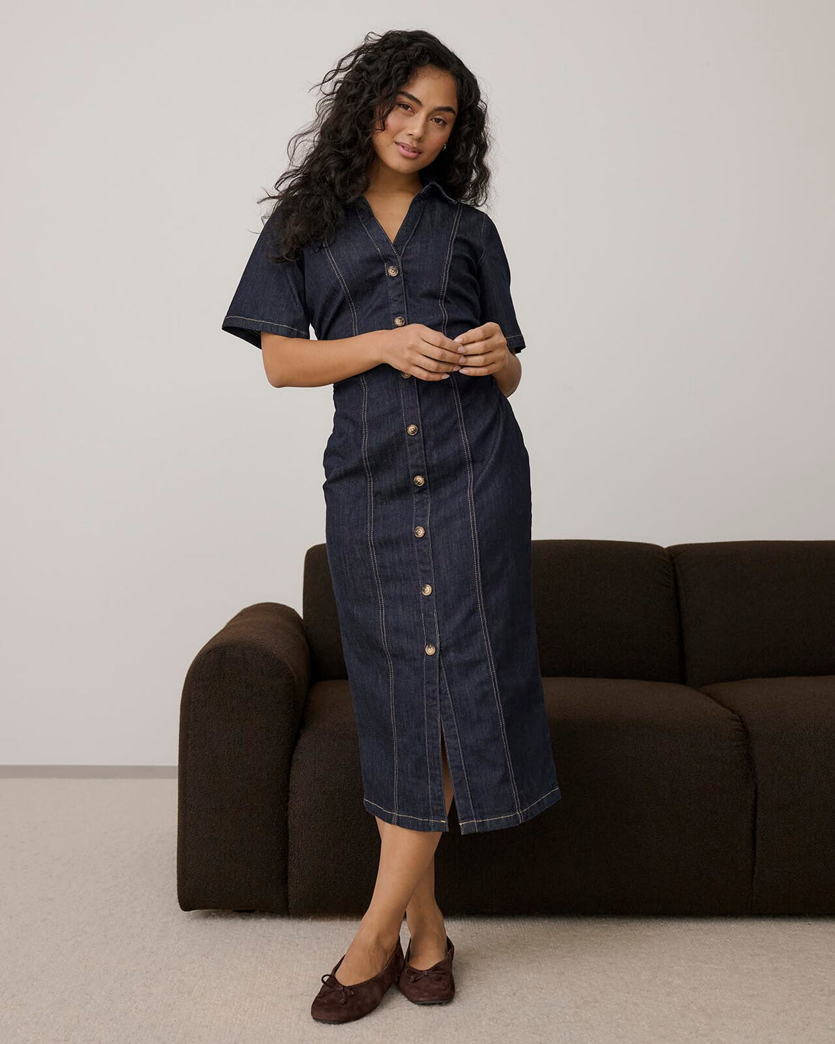 KAFFE Denimkjole Molly Denim - Raw Blue Denim