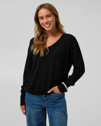 KAFFE Genser Lizza Mai - Black Deep