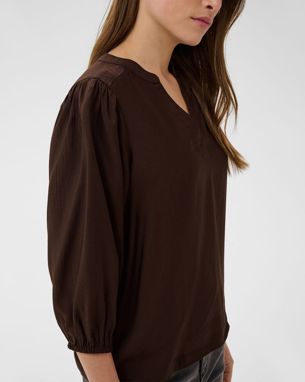 KAFFE Bluse Alberta - Coffee Bean