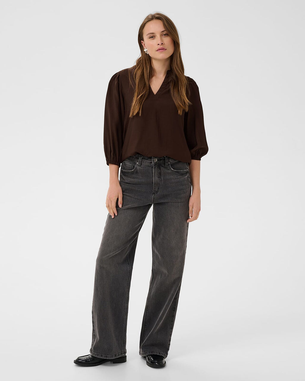 KAFFE Bluse Alberta - Coffee Bean