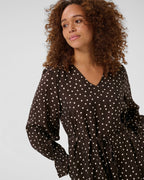 KAFFE Kjole Dotte - Coffee Bean/ Turtledove Dot