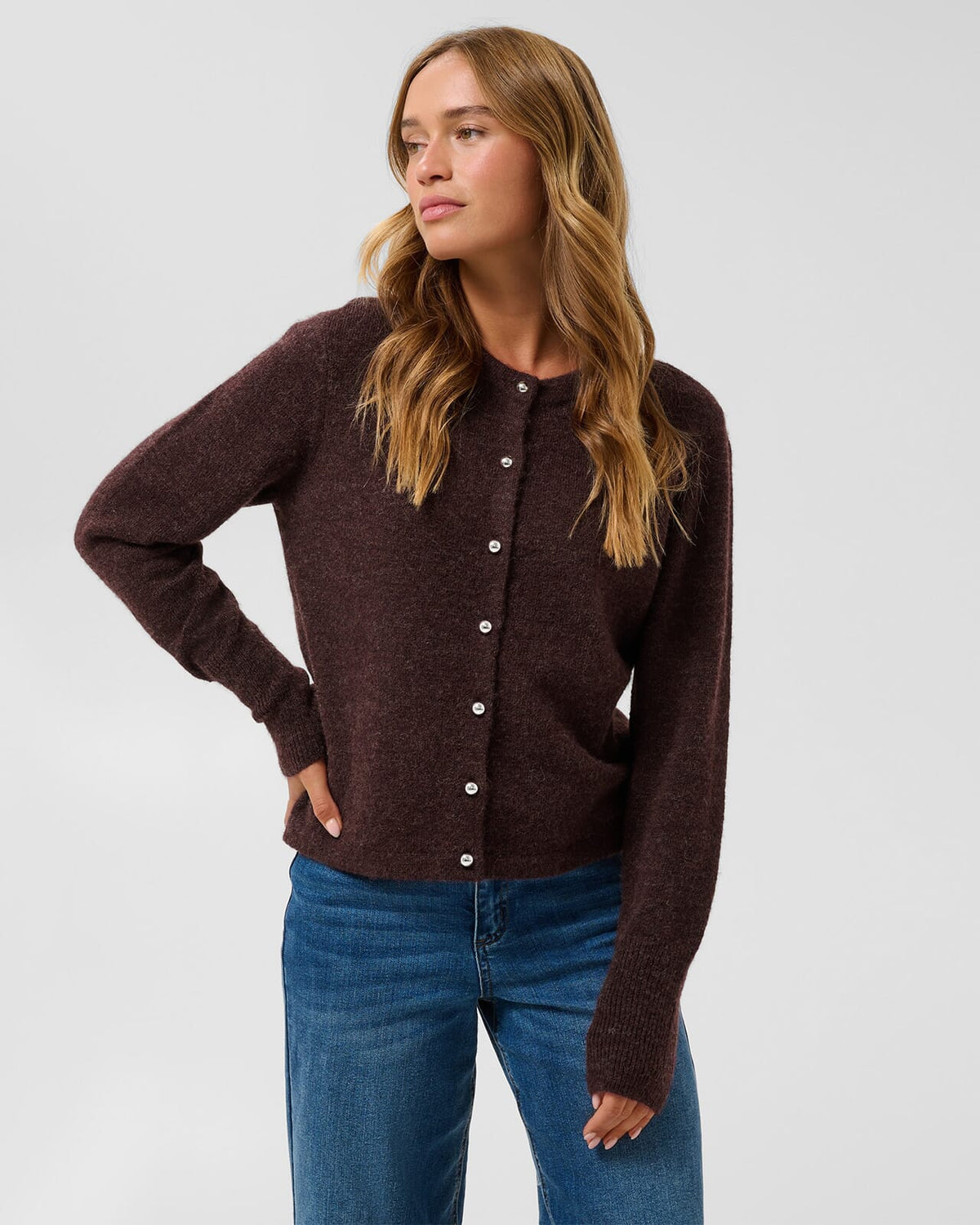 KAFFE Cardigan Niel Knit - Fudge Melange