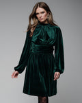 FLOYD Kjole Aliba Velour - Dark Green