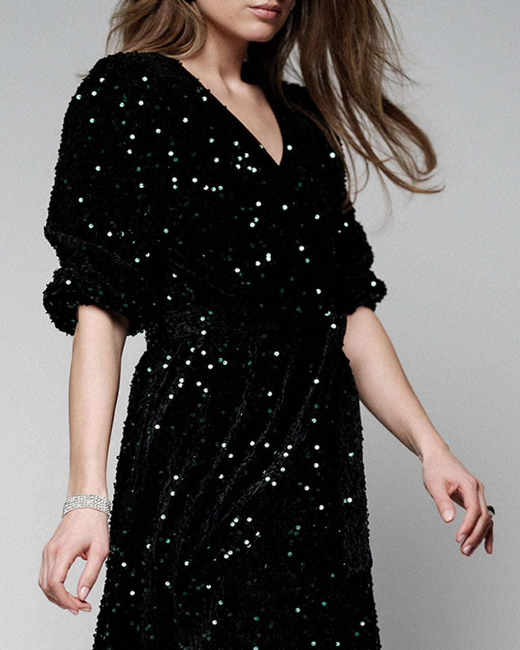 FLOYD Paljettkjole Feline Paljet - Dark Green