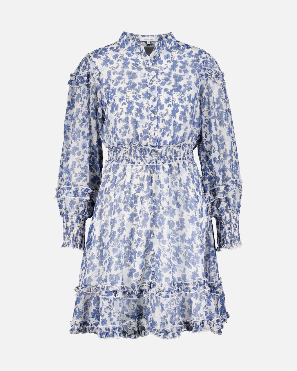 FLOYD Kjole Dorit My - Offwhite/ Blue