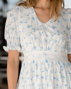 FLOYD Kjole Eloise V Daisy - Regatta Blue