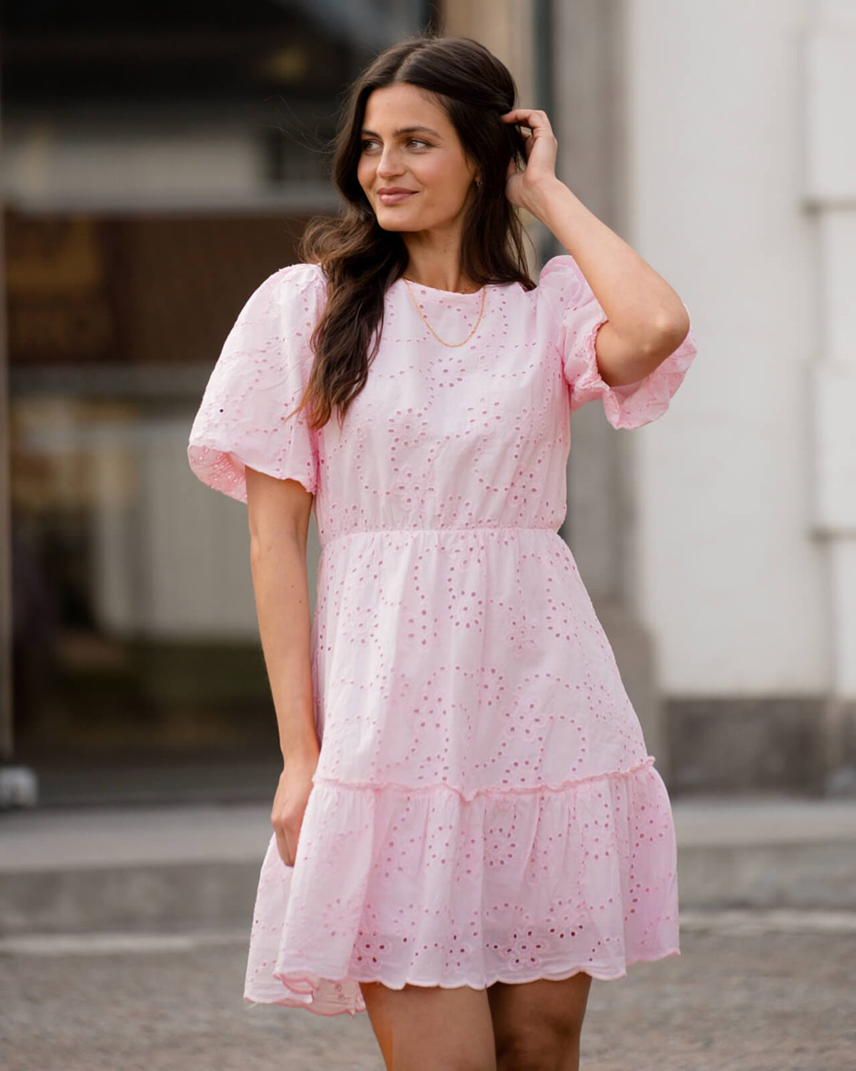 FLOYD Kjole Hella Brodery - Light Pink