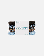 KKNEKKI Hårstrikk Bundle 67 - Brown/ Blue/ Glitter