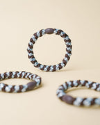Kknekki Hårstrikk Stripe - Brown/ Seablue/ Glitter