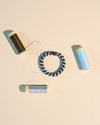 Kknekki Hårstrikk Stripe - Brown/ Seablue/ Glitter