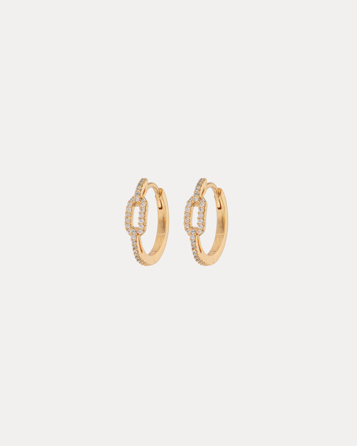 Emilia By Bon Dep Øreringer Medium chain hoops - Gold