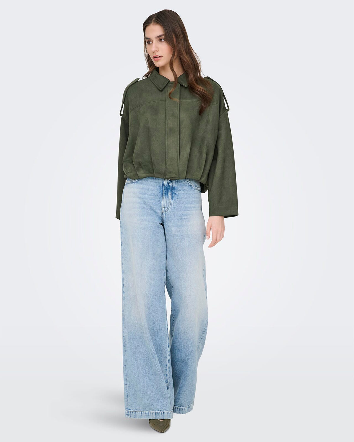 JDY Jakke Nina Faux Suede Bat - Thyme