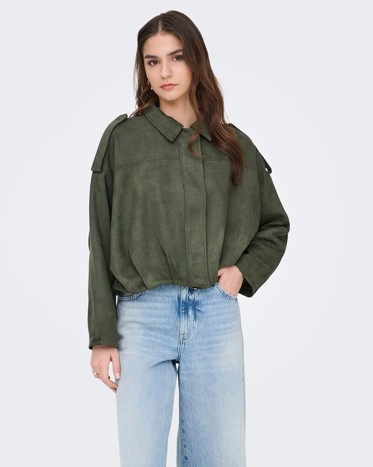 JDY Jakke Nina Faux Suede Bat - Thyme