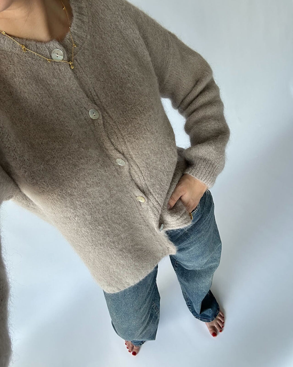 FLOYD Cardigan Lanita Ullmiks - Light Taupe