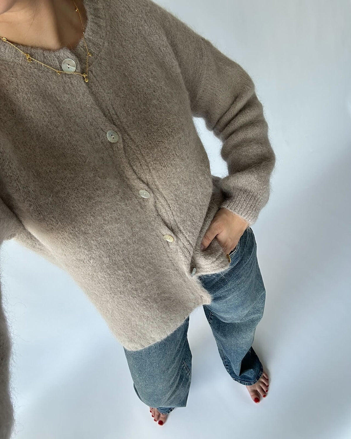 FLOYD Cardigan Lanita Ullmiks - Light Taupe