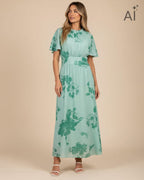 FLOYD Maxikjole Liane Magy - Island Green