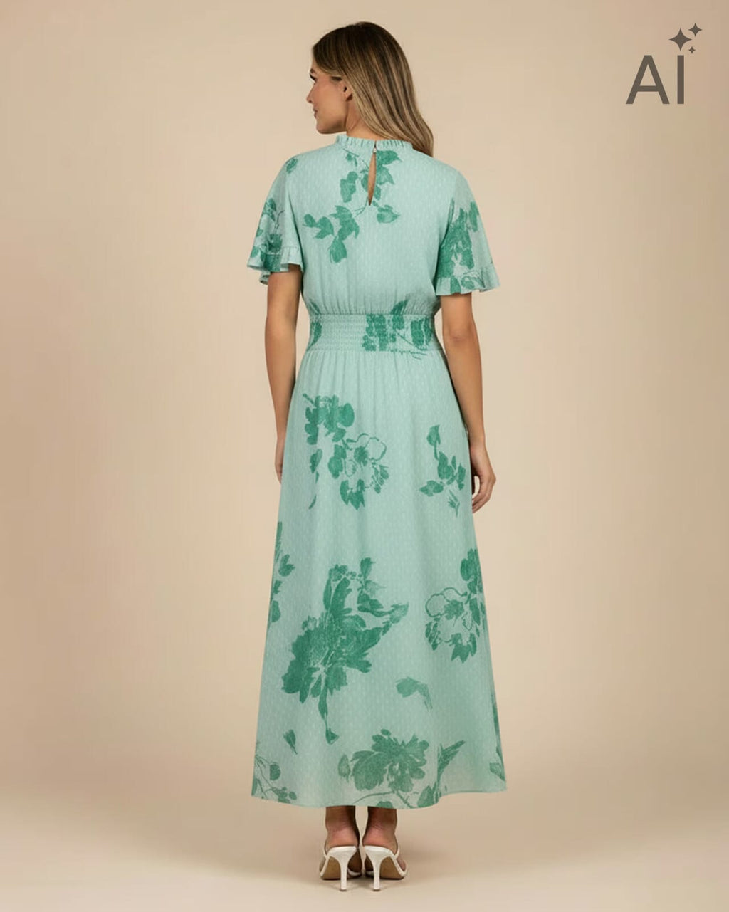 FLOYD Maxikjole Liane Magy - Island Green