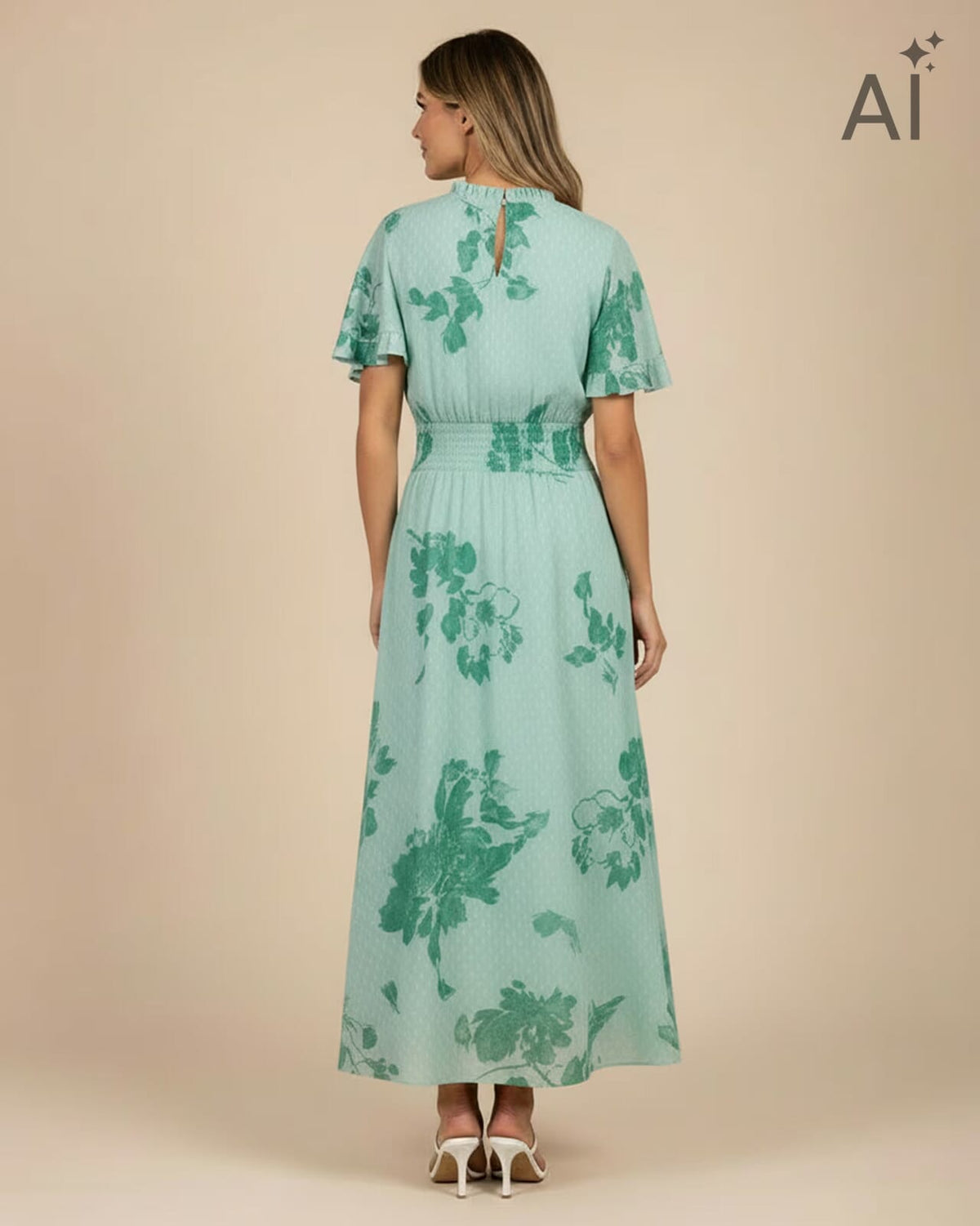 FLOYD Maxikjole Liane Magy - Island Green