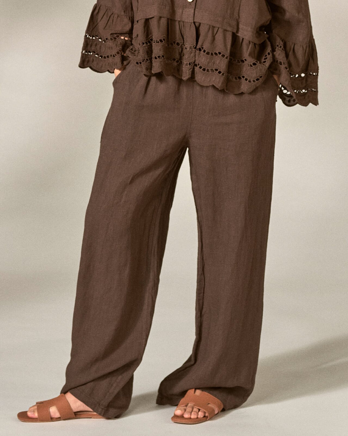 FLOYD Linbukse Madli - Dark Brown