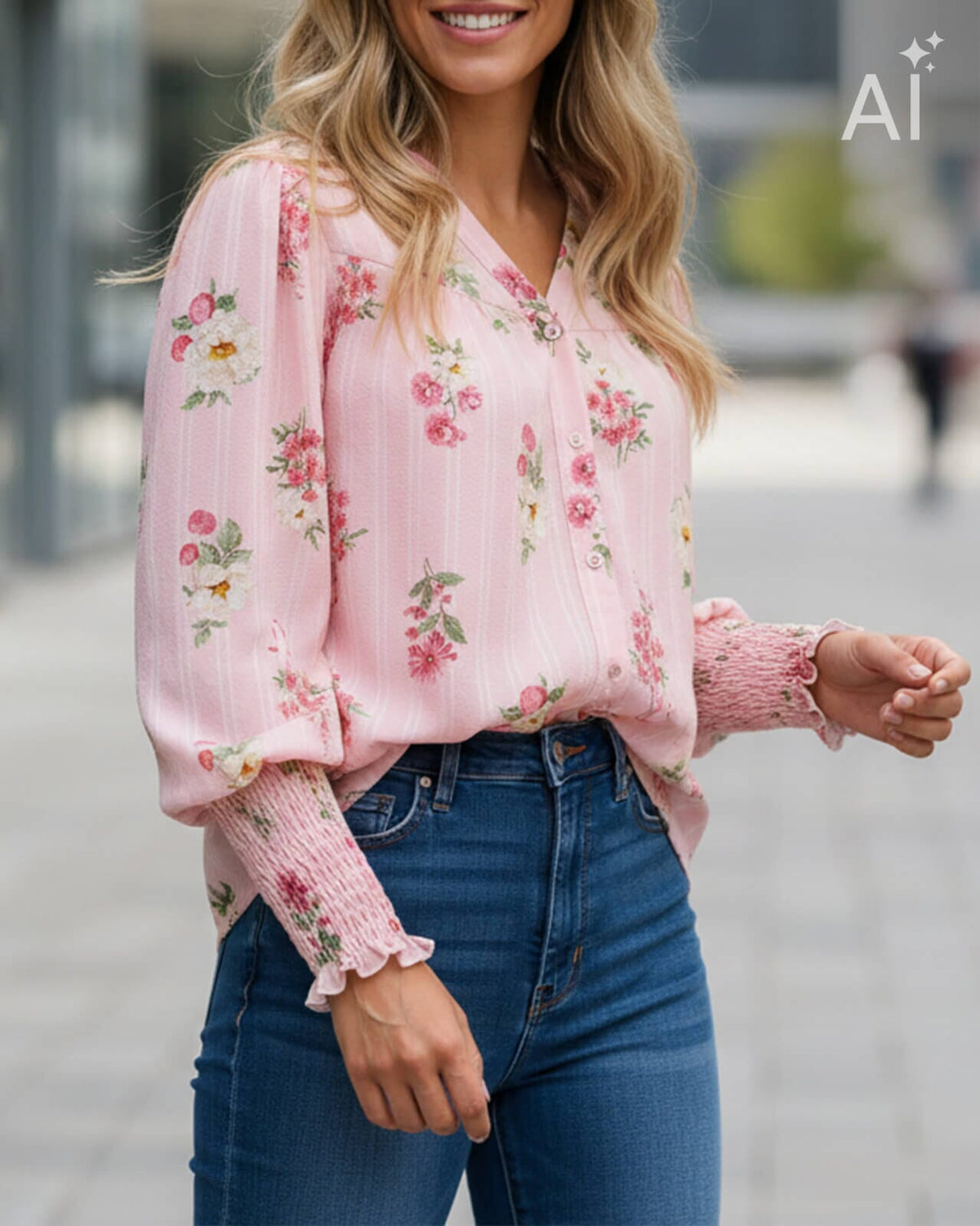 FLOYD Bluse Malin Cardo - Light Pink