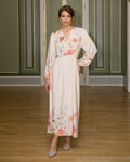 FLOYD Maxikjole Malea Fleur - Offwhite/ Light Pink