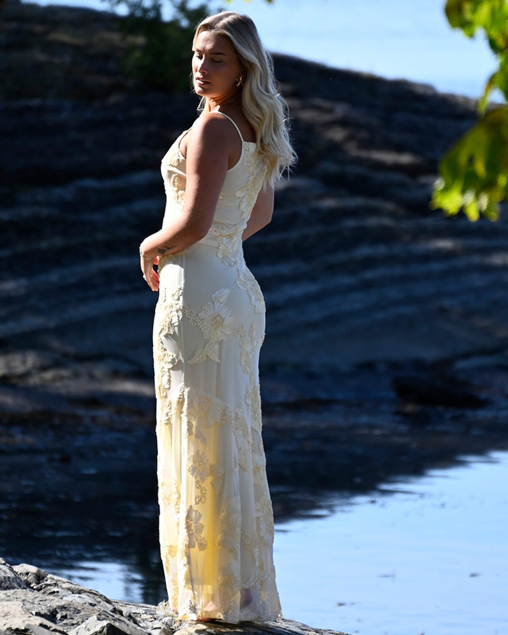 VERO MODA Maxikjole Quinn SL Maxi - Mellow Yellow