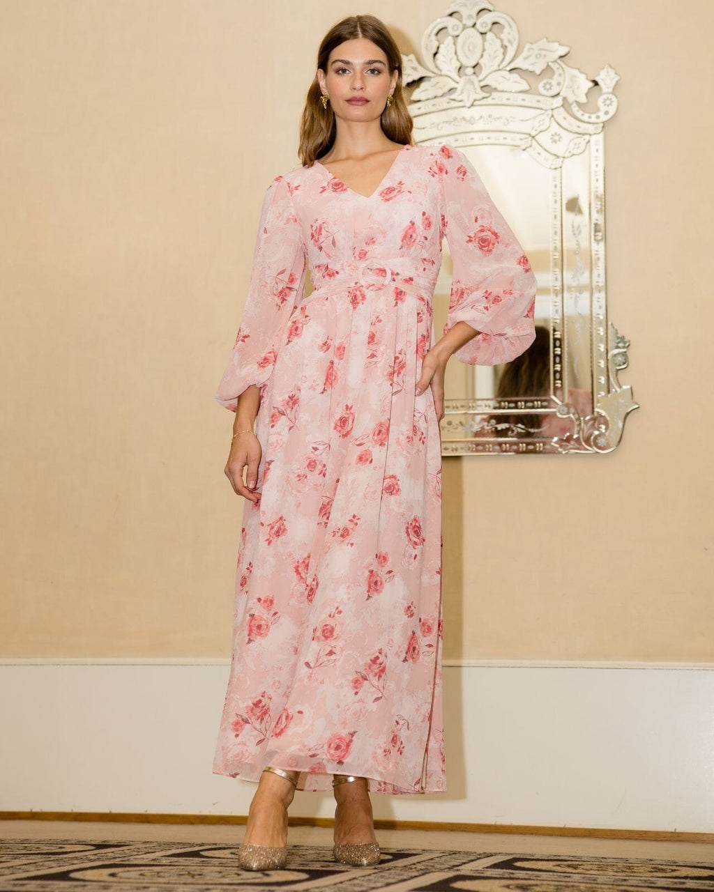 FLOYD Maxikjole Larisa Rosy - Pink Mix