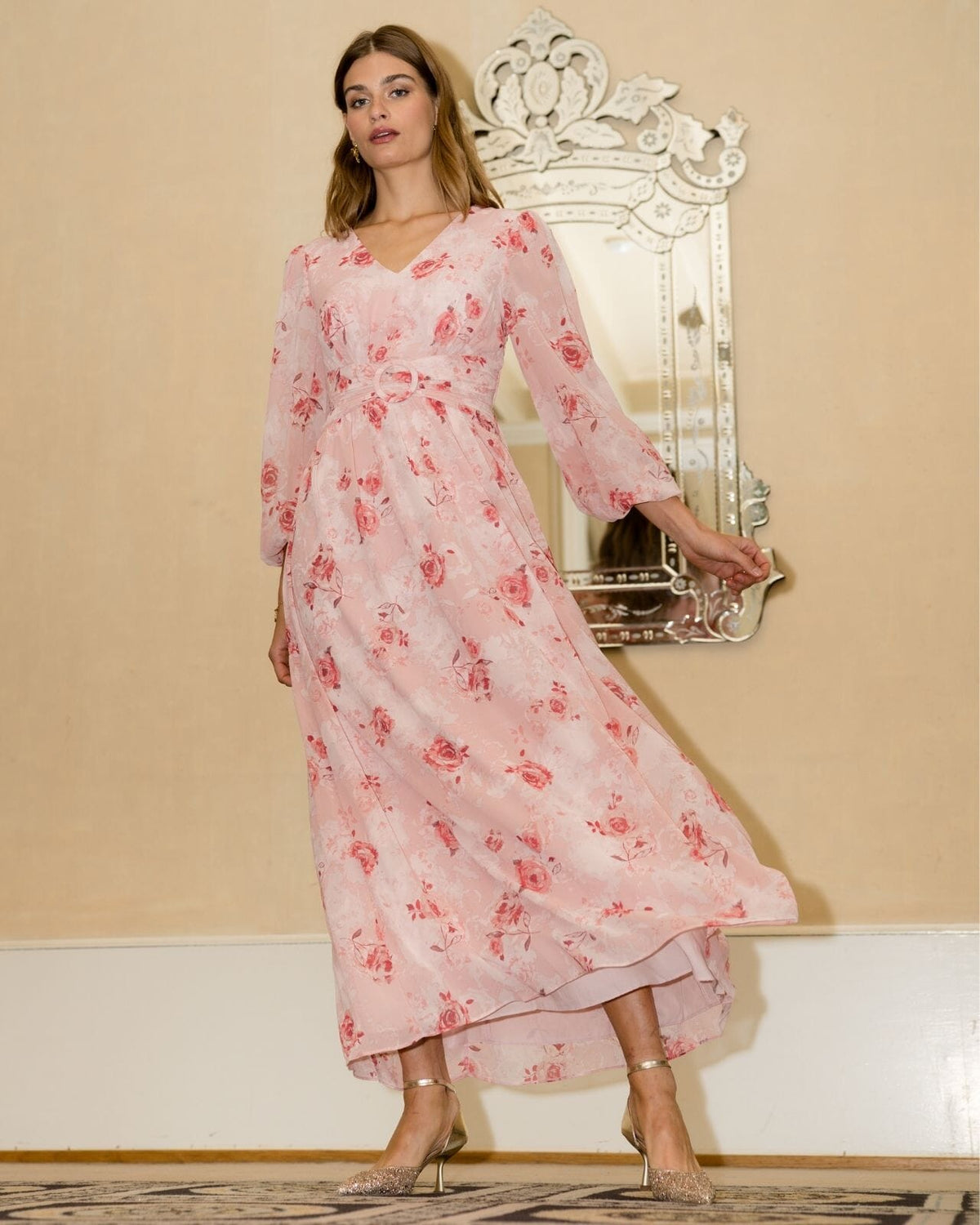 FLOYD Maxikjole Larisa Rosy - Pink Mix