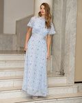 FLOYD Maxikjole Liane Flory - Light Blue