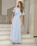 FLOYD Maxikjole Liane Flory - Light Blue