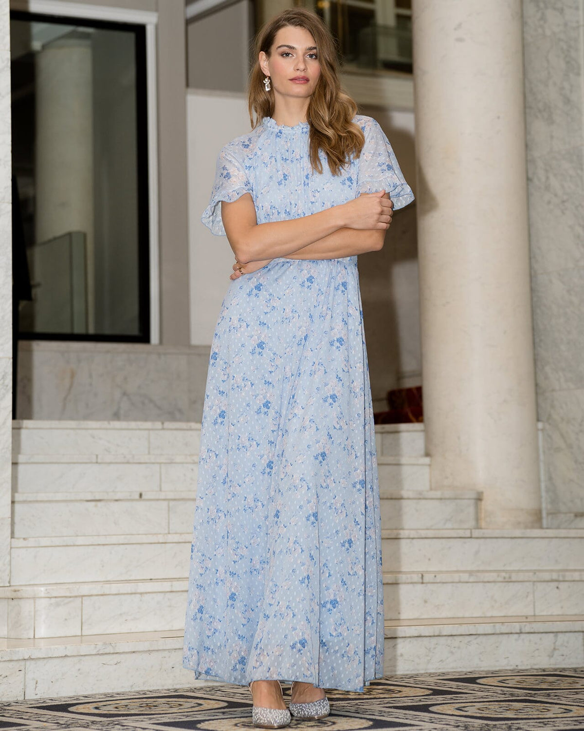 FLOYD Maxikjole Liane Flory - Light Blue