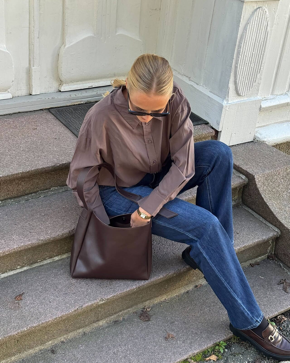 FLOYD Skjorte Lily - Dark Brown
