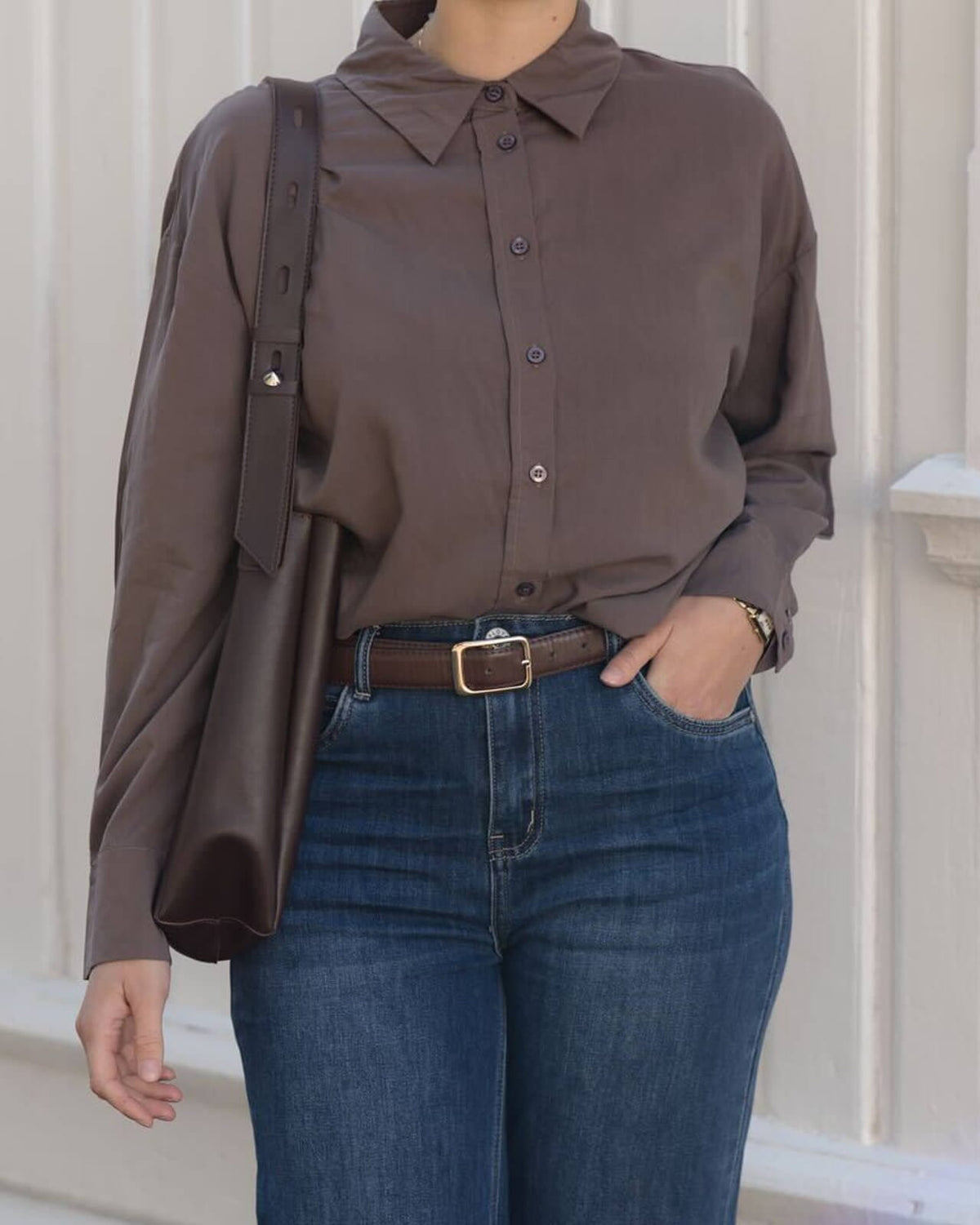 FLOYD Skjorte Lily - Dark Brown