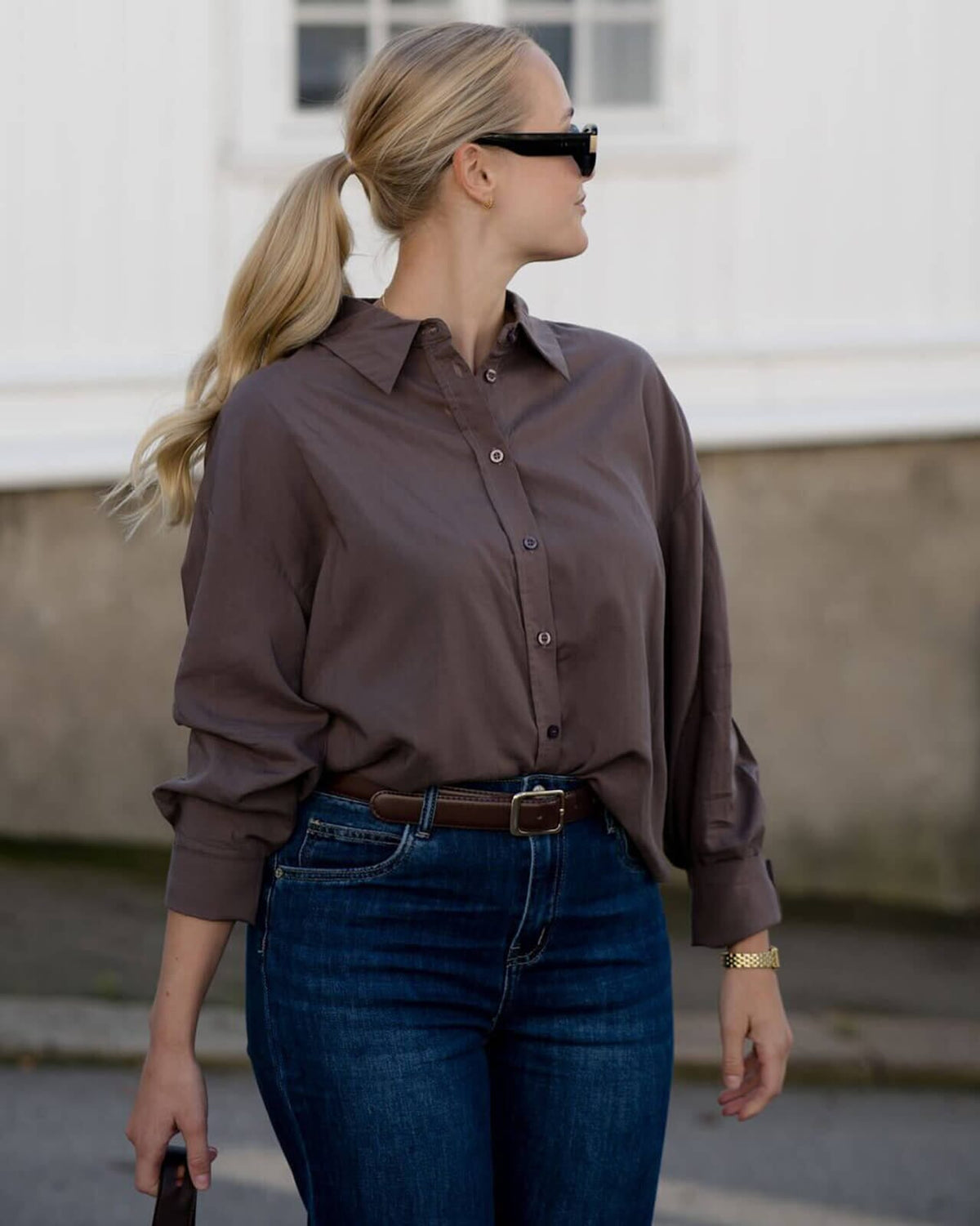 FLOYD Skjorte Lily - Dark Brown