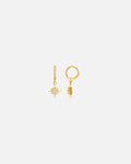 ORELIA Øreringer Pave Star Micro Hoop - Pale Gold