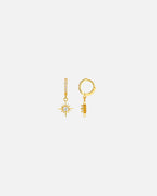 ORELIA Øreringer Pave Star Micro Hoop - Pale Gold