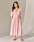 FLOYD Midikjole Helen Check - Peach Puff