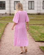 FLOYD Midikjole Margo Stripe - Cerise