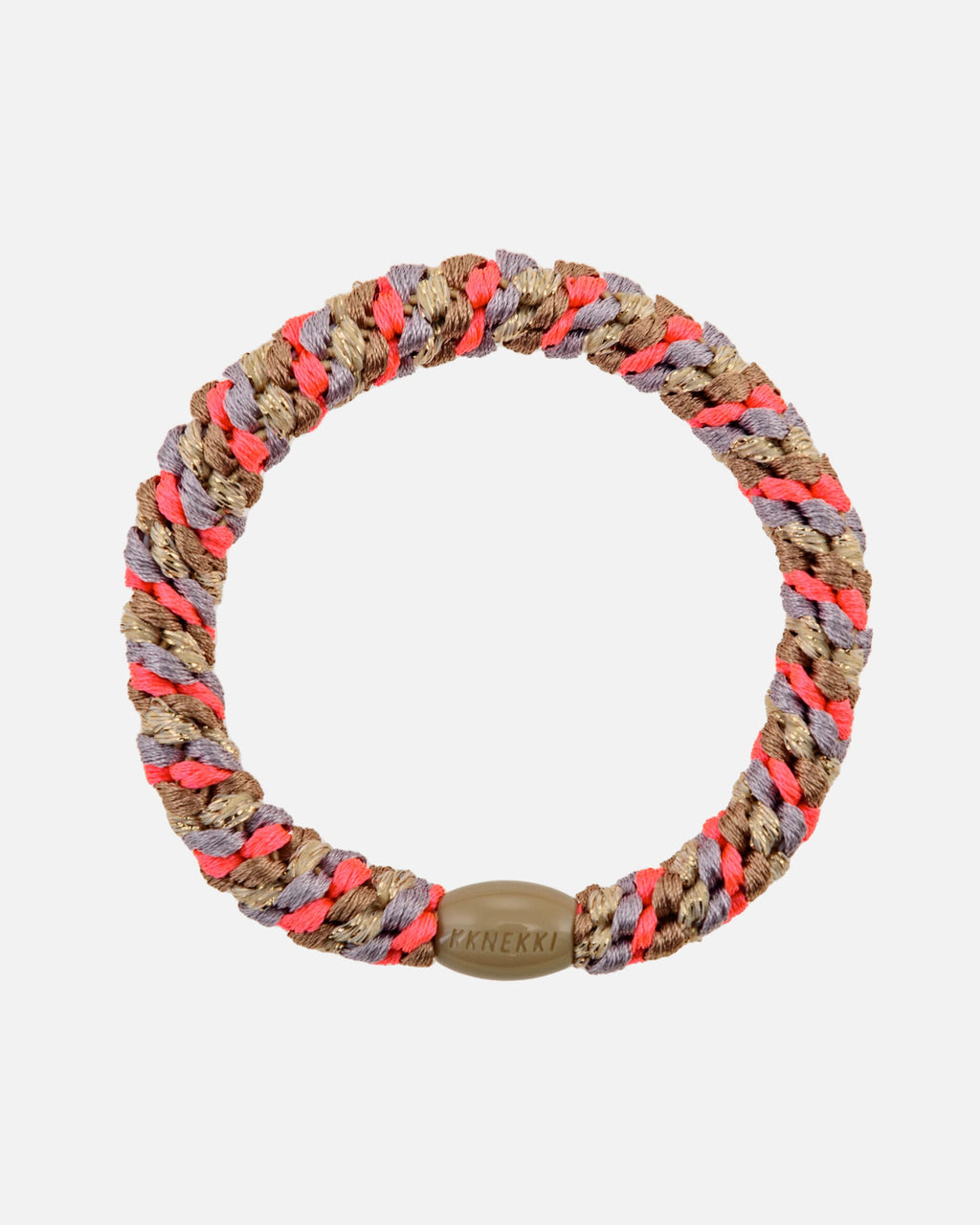 KKNEKKI by Bon Dep Hårstrikk Mix 55983 - Nougat/ Neon pink