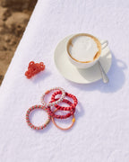 KKNEKKI by Bon Dep Hårstrikk Mix 55983 - Nougat/ Neon pink