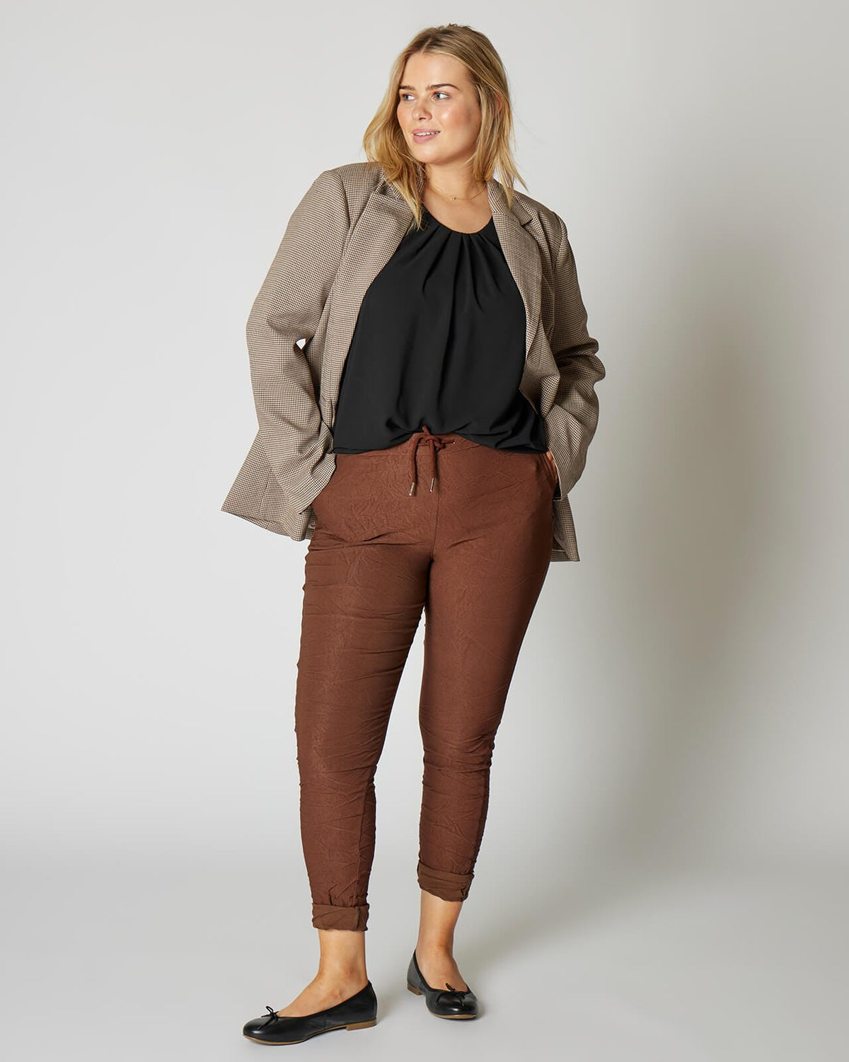 FLOYD Bukse Geany Uni Bengalina - Brown