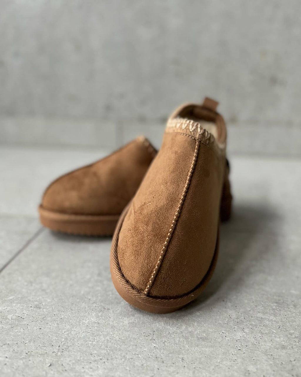 ONLY Mules Stella Teddy Lined Slipper - Cognac