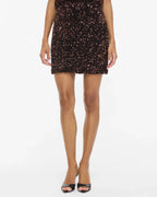 VILA Paljettskjørt Faith HW Short Sequin - Coffee Bean