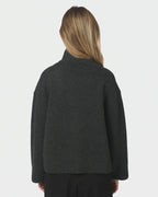 NEO NOIR Strikket Cardigan Asley Zip Knit - Antracit
