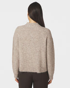 NEO NOIR Strikket Cardigan Taura Fluffy Knit - Beige Melange
