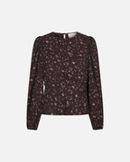 NEO NOIR Bluse Delphine Flowerbunch - Chocolate Plum