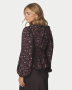 NEO NOIR Bluse Delphine Flowerbunch - Chocolate Plum