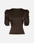 NEO NOIR Topp Benua Heavy Sateen - Dark Brown