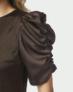 NEO NOIR Topp Benua Heavy Sateen - Dark Brown