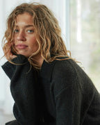NEO NOIR Strikket Cardigan Ramera Fluffy Knit - Dark Brown